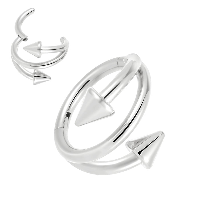 1 Stück 16G Titan Spike Scharnier Hoop Segment Ring Ohrring 8mm 10mm