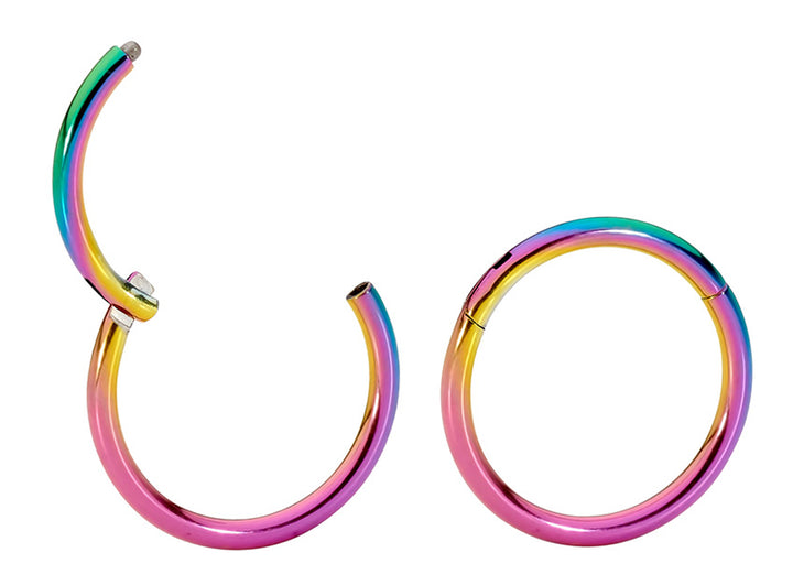 1 Pair 16G Stainless Steel Polished Hinged Hoop Segment Rings Sleeper Earrings 6mm - 16mm