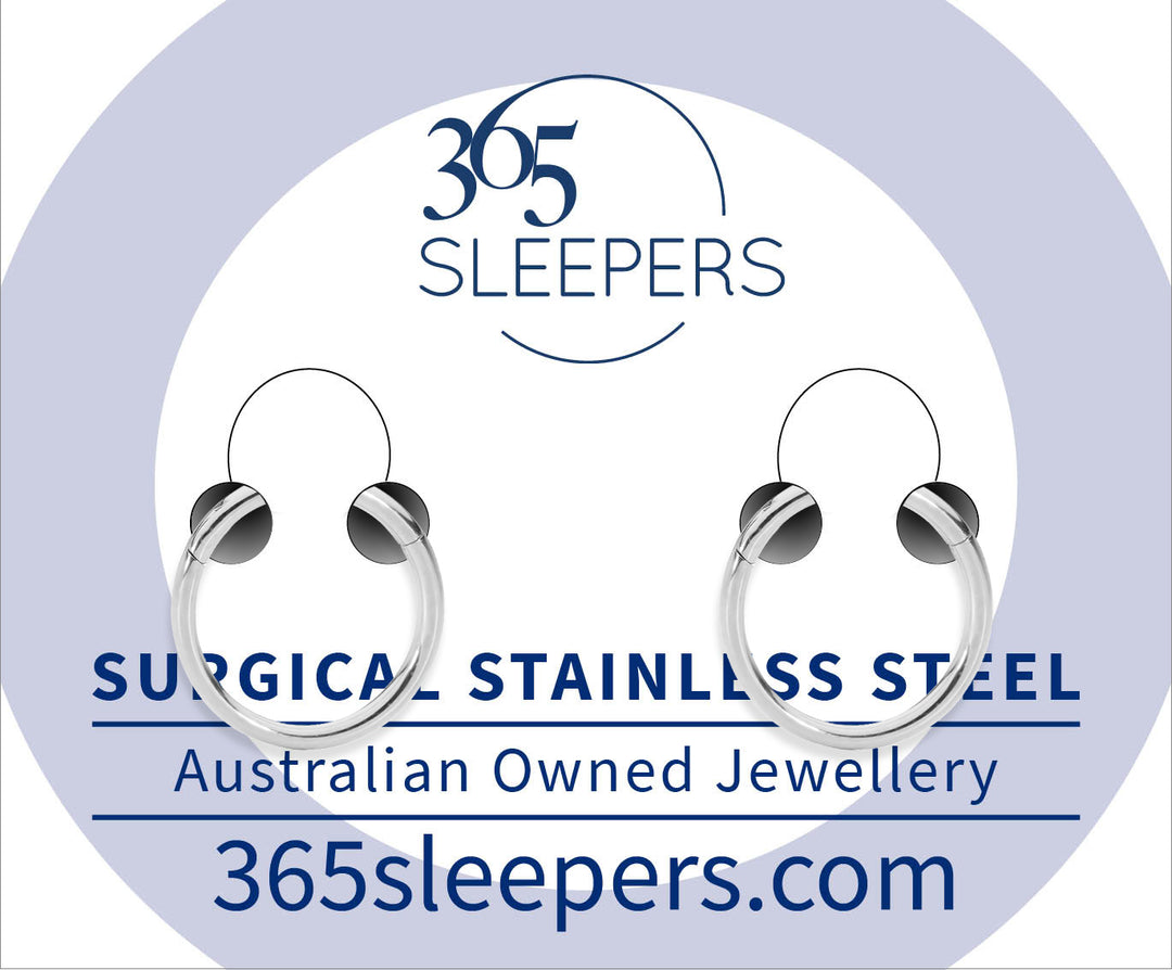 1 Pair 16G Stainless Steel Polished Hinged Hoop Segment Rings Sleeper Earrings 6mm - 16mm