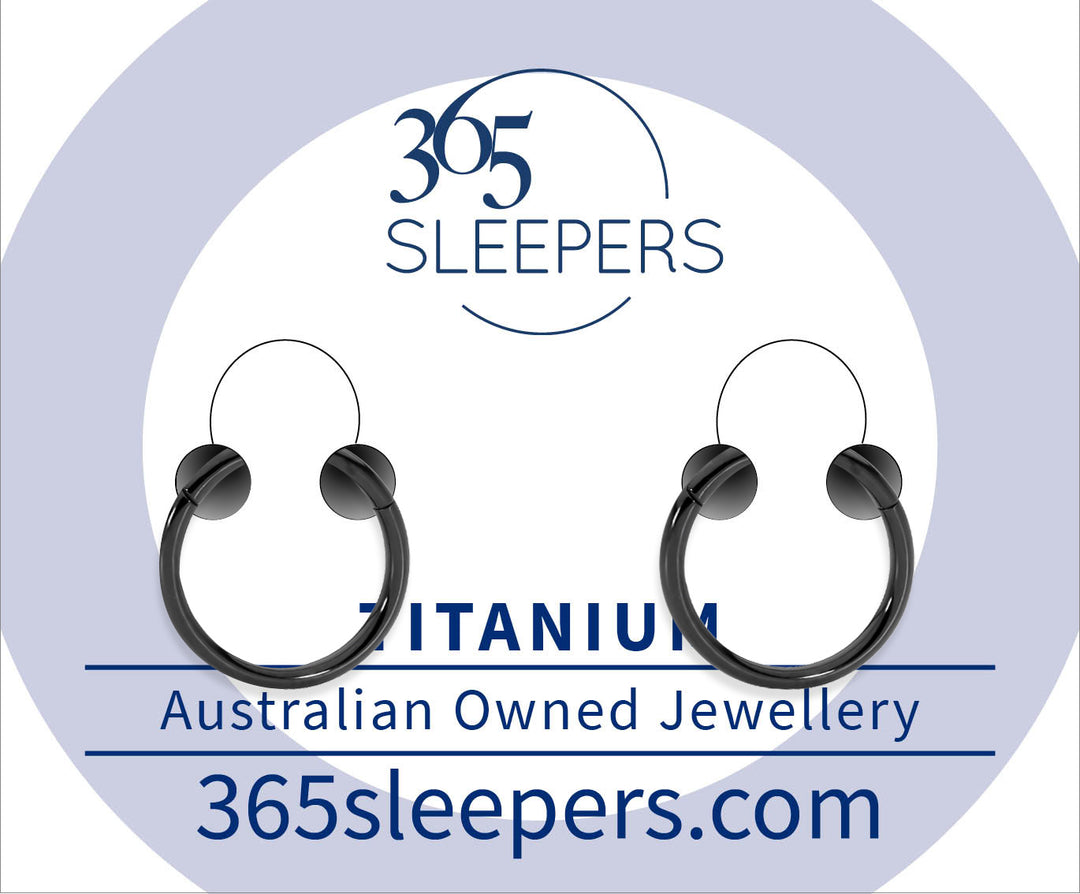 1 Pair 20G (thinnest) Titanium Polished Hinged Hoop Segment Rings Sleeper Earrings 6mm - 10mm