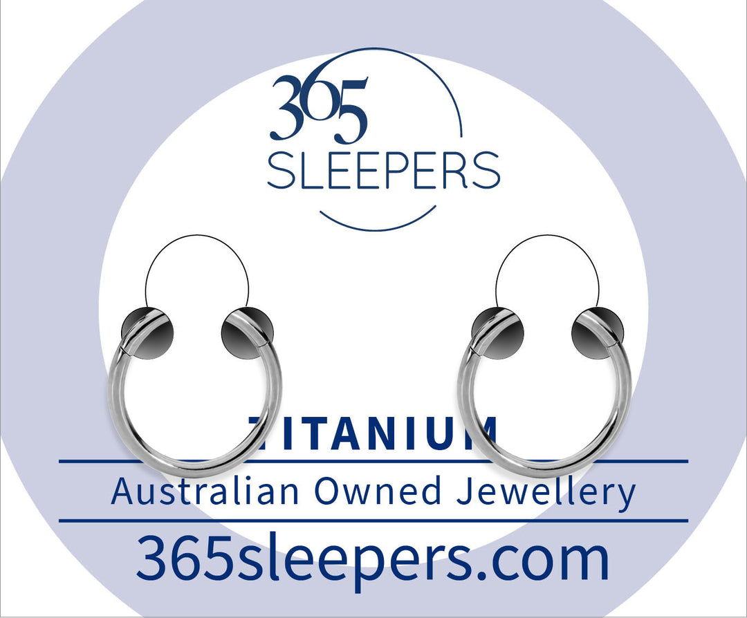 1 Pair 20G (thinnest) Titanium Polished Hinged Hoop Segment Rings Sleeper Earrings 6mm - 10mm