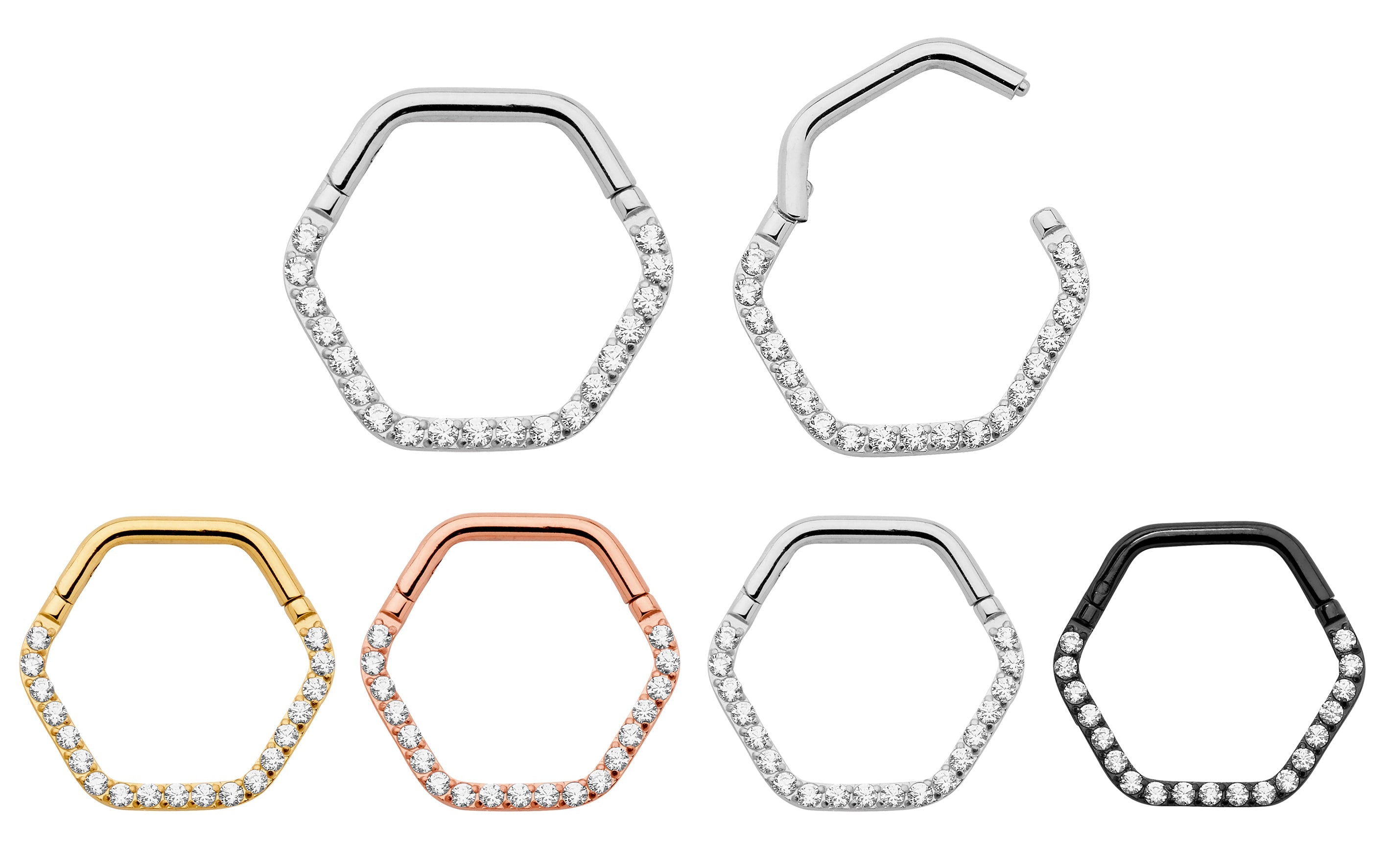 365 Sleepers - 2 Anneaux Segmentés 16G Acier Inoxydable 6mm-16mm - Piercings Oreilles Nez