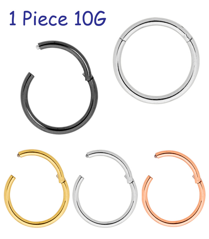 1 Piece 10G Stainless Steel Polished Hinged Hoop Segment Ring Piercing Earring Body Jewellery