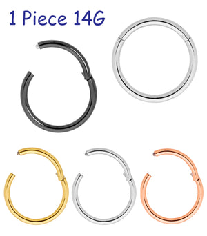 1 Piece 14G Stainless Steel Polished Hinged Hoop Segment Ring Piercing Earring Body Jewellery