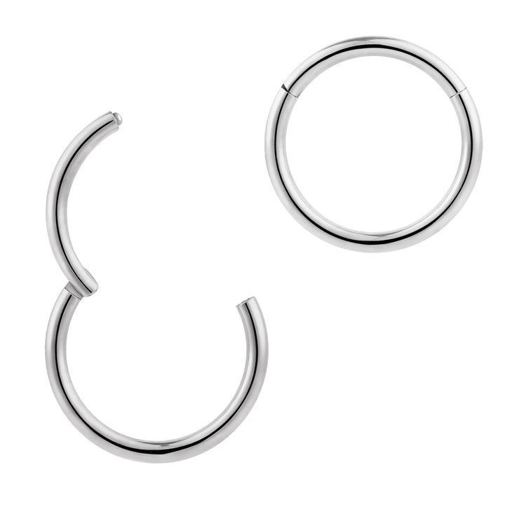 1 Piece 14G Titanium Polished Hinged Hoop Segment Ring Sleeper Earring Body Piercing 6mm - 12mm