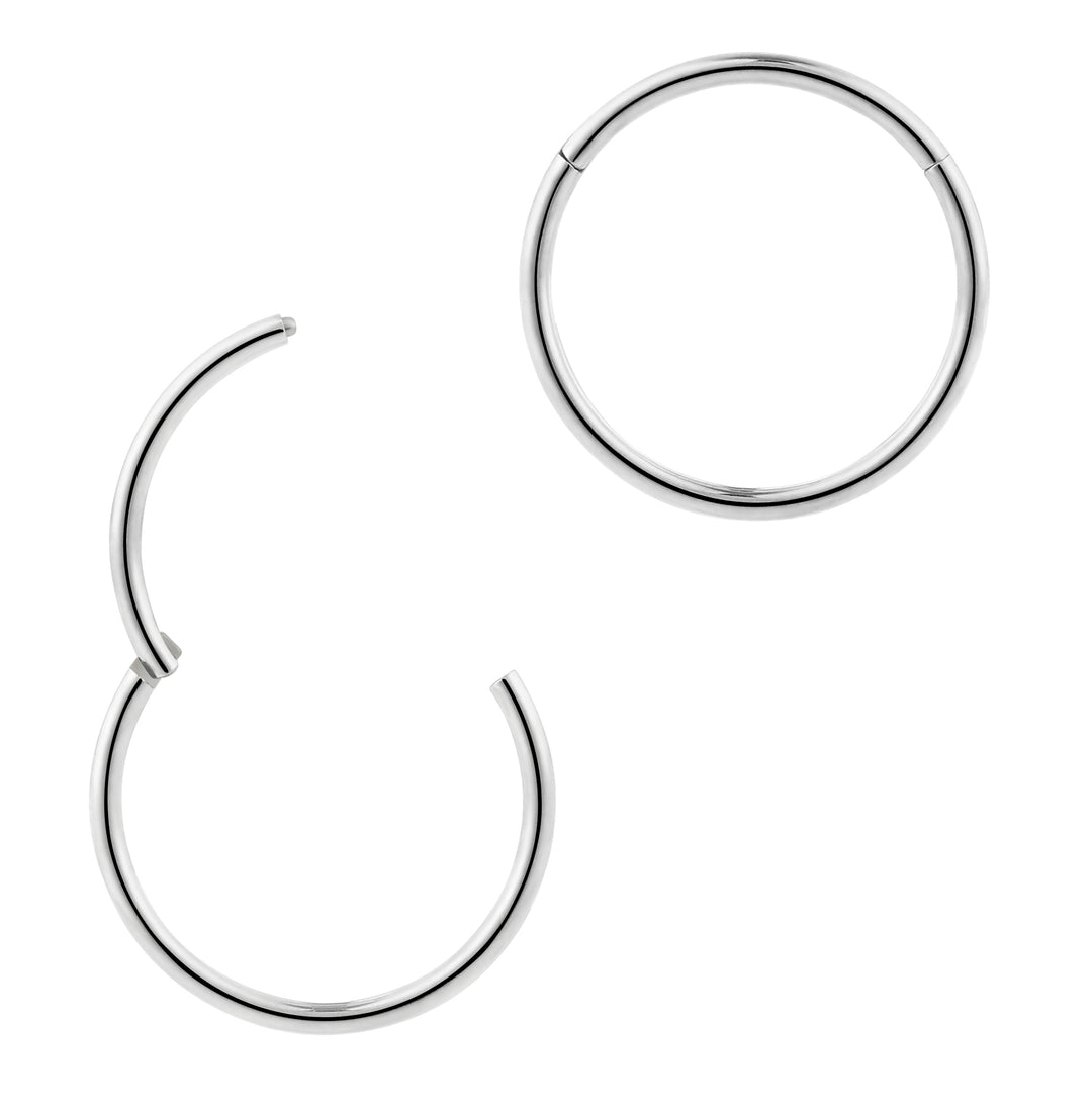 1 Piece 20G (thinnest) Stainless Steel Polished Hinged Hoop Segment Ring Piercing Earring 6mm - 10mm