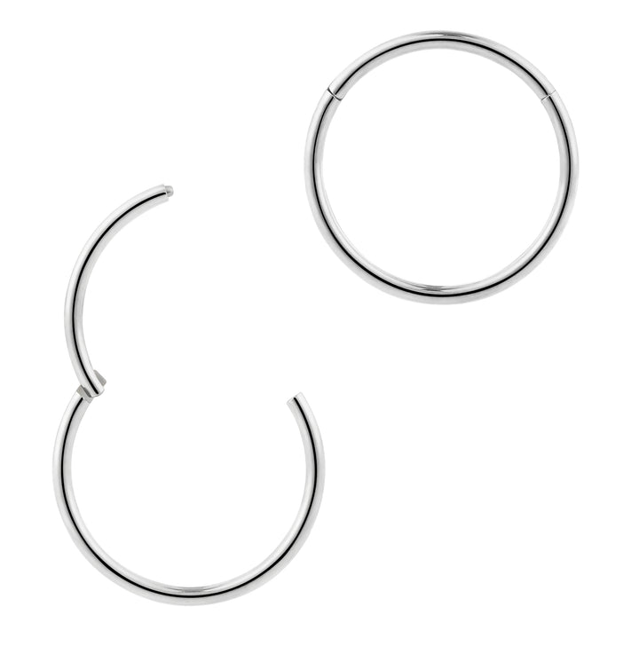 1 Piece 18G Titanium Polished Hinged Hoop Segment Ring Sleeper Earring Body Piercing 6mm - 13mm