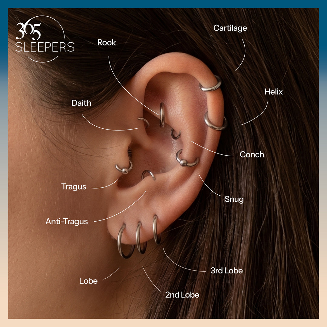 G23 Titanium 18G Hinged Hoop Segment Rings (Standard Fit) | Sleeper Earrings | 1 Pair