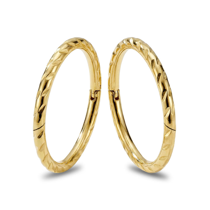 Solid Sterling Silver 22ct Gold Plated Diamond Cut Twist Sleeper Earrings | Handmade in Australia | 1 Pair