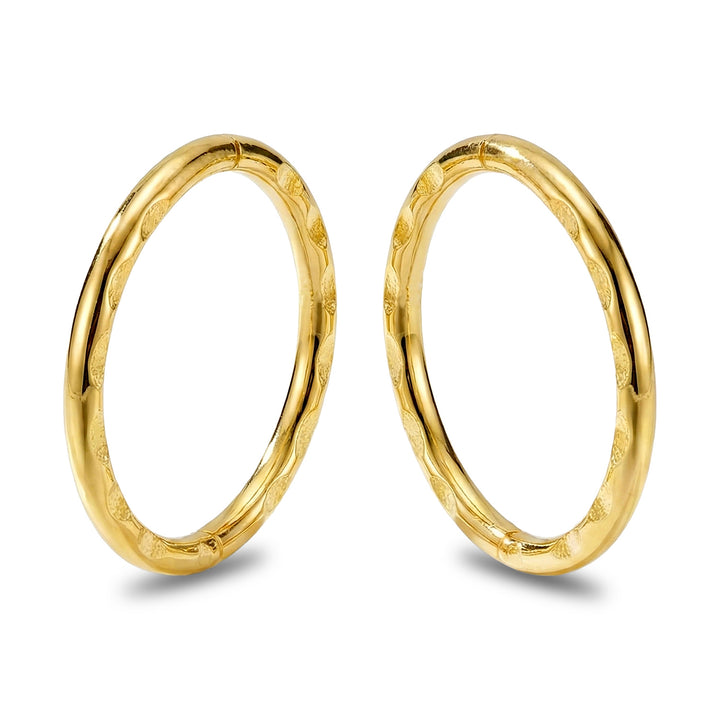 Solid Sterling Silver 22ct Gold Plated Faceted Hinged Hoop Sleeper Earrings | Handmade in Australia | 1 Pair