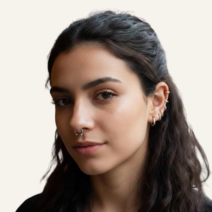 G23 Titanium 16G Hinged Hoop Segment Rings (Classic Body Gauge) | Sleeper Earrings | 1 Pair