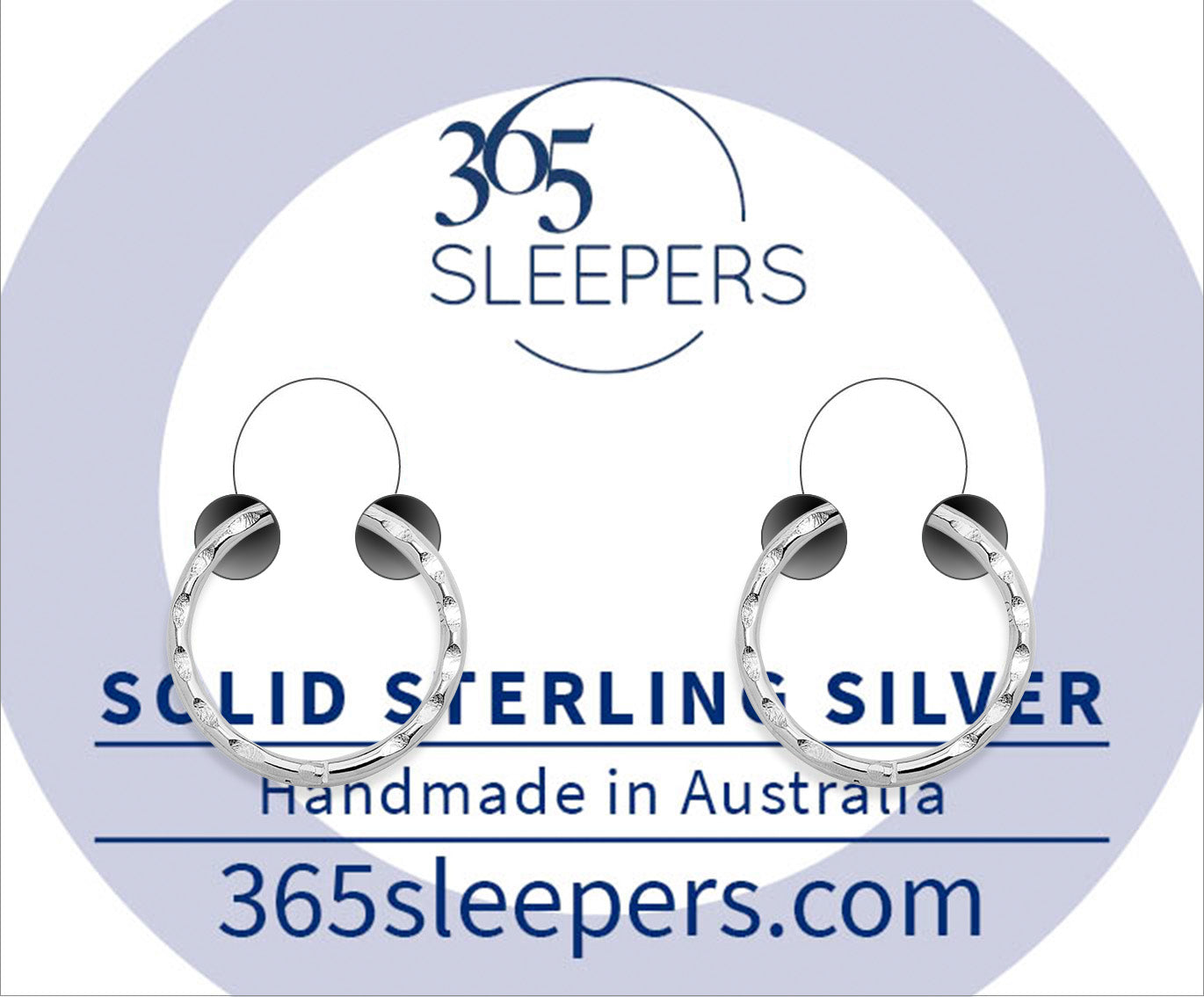 365 SLEEPERS Sterling Silver Hinged Hoop Septum Helix Tragus Nose Ring Sleeper Earrings - Hand Made In Australia - Nickel Free Hypoallergenic (10mm