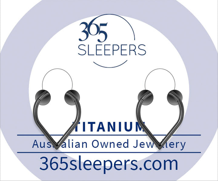 1 Pair 16G Titanium Tear Drop Pear Shape Hinged Hoop Segment Rings Sleeper Earrings