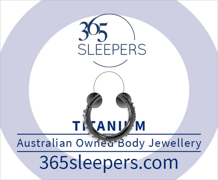1 Piece 16G Titanium Pave Gem Hinged Hoop Segment Ring Sleeper Earring Body Piercing