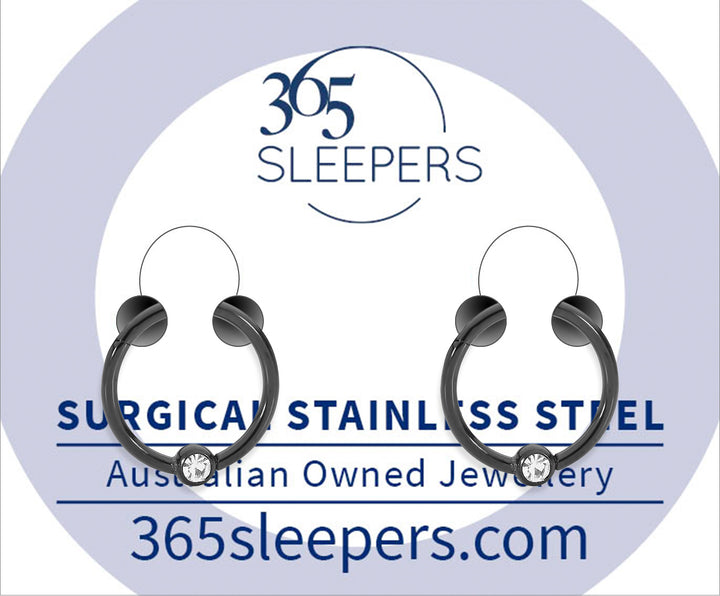 1 Pair 18G Stainless Steel Gem Ball Closure Ring BCR Hinged Hoop Segment Rings Sleeper Earrings