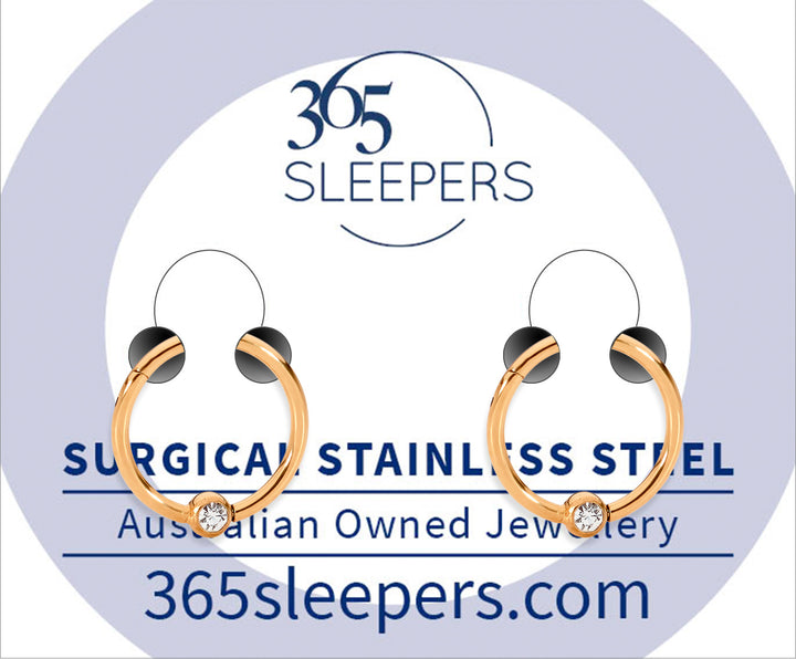 1 Pair 18G Stainless Steel Gem Ball Closure Ring BCR Hinged Hoop Segment Rings Sleeper Earrings