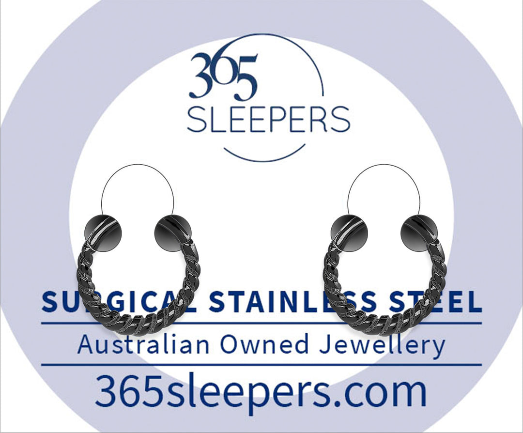 Pair of 316L Surgical Steel Twisted Hoop Earrings Pair of 316L Surgical Steel Twisted Hoop Earrings