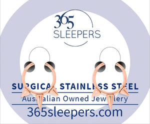 1 Pair 16G Stainless Steel Spike Punk Hinged Hoop Segment Rings Sleeper Earrings