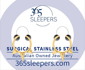 1 Pair 16G Stainless Steel Spike Punk Hinged Hoop Segment Rings Sleeper Earrings