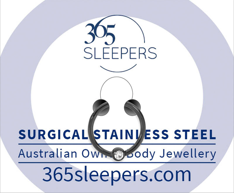 1 Piece 16G Stainless Steel Gem BCR Ball Closure Ring Hinged Hoop Segment Ring Piercing Earring