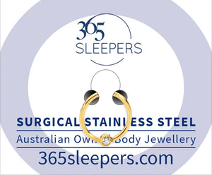 1 Piece 18G Stainless Steel Gem BCR Ball Closure Ring Hinged Hoop Segment Ring Piercing Earring