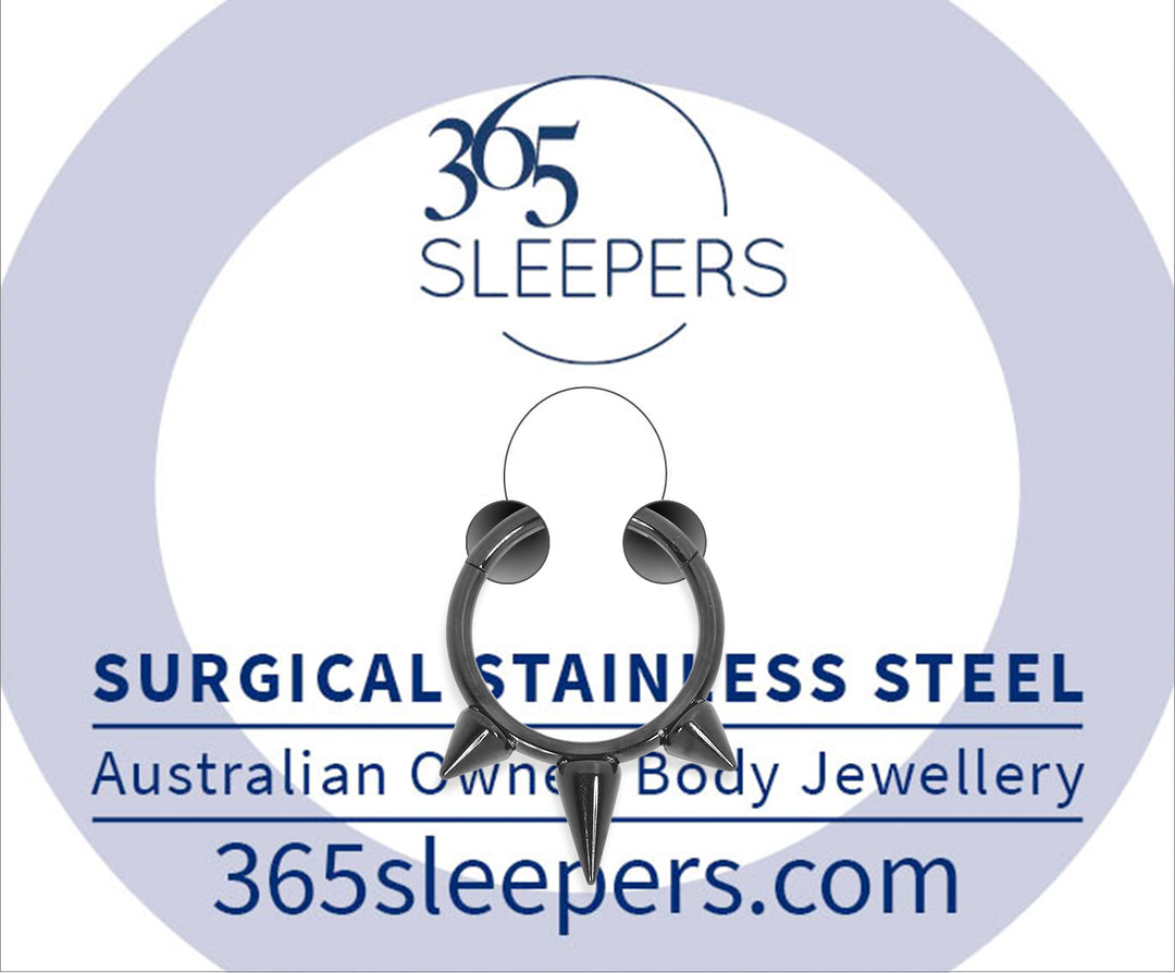 1 Piece 16G Stainless Steel Spike Hinged Hoop Segment Ring Piercing Earring
