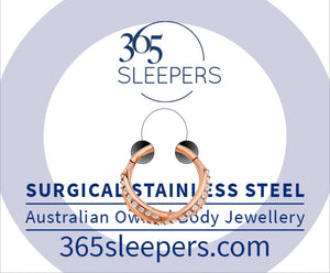 1 Piece 16G Stainless Steel Double Crossover Gem Hinged Hoop Segment Ring Piercing Earring