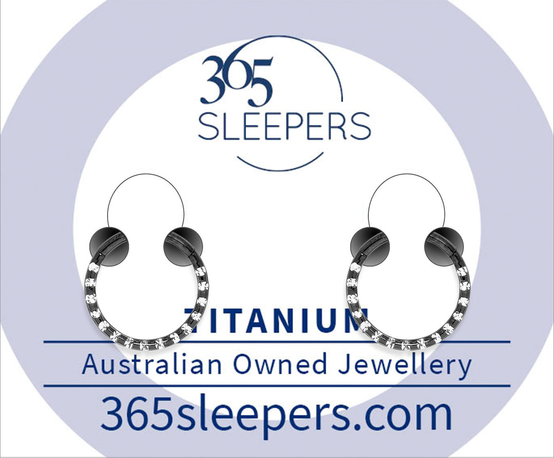 1 Pair 16G Titanium Punch Set Gem Hinged Hoop Segment Rings Sleeper Earrings