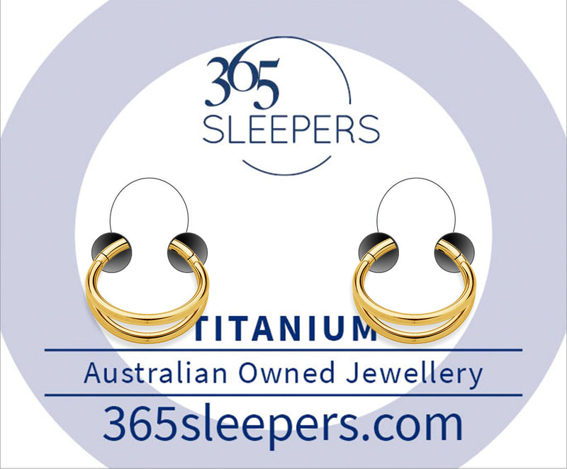 1 Pair 16G Titanium Double Hinged Hoop Segment Rings Sleeper Earrings
