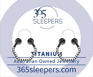 1 Pair 16G Titanium Hexagonal Gem Hinged Hoop Segment Rings Sleeper Earrings