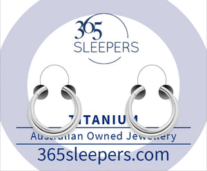 1 Pair 16G Titanium Double Twist Hinged Hoop Segment Rings Sleeper Earrings