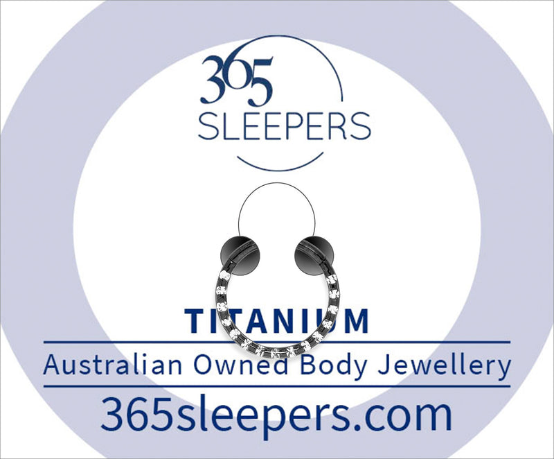 1 Piece 16G Titanium Gem Hinged Hoop Segment Ring Sleeper Earring Body Piercing