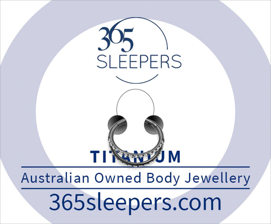 1 Piece 16G Titanium Double Gem Hoop Hinged Hoop Segment Ring Sleeper Earring