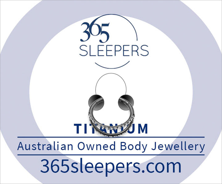 1 Piece 16G Titanium Double Gem Hoop Hinged Hoop Segment Ring Sleeper Earring