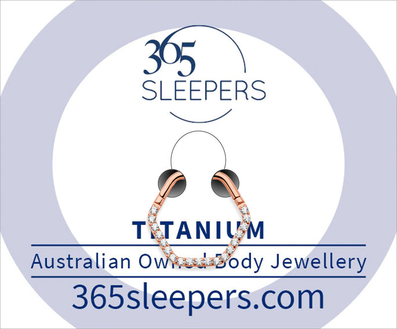 1 Piece 16G Titanium Gem Hexagonal Hinged Hoop Segment Ring Sleeper Earring Body Piercing