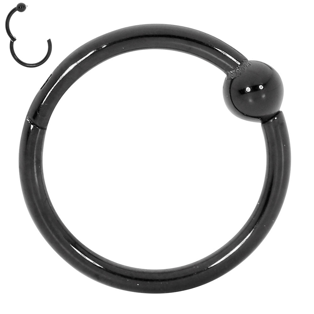 2 Pieces G23 Titanium 20G-14G Hinged BCR Ball Closure Segment Ring Earrings 6mm - 10mm