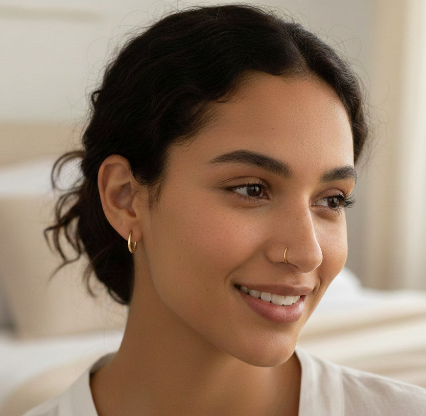 2 Pieces Surgical Steel 20G (thinnest) Polished Hinged Hoop Segment Rings Sleeper Earrings 6mm - 10mm