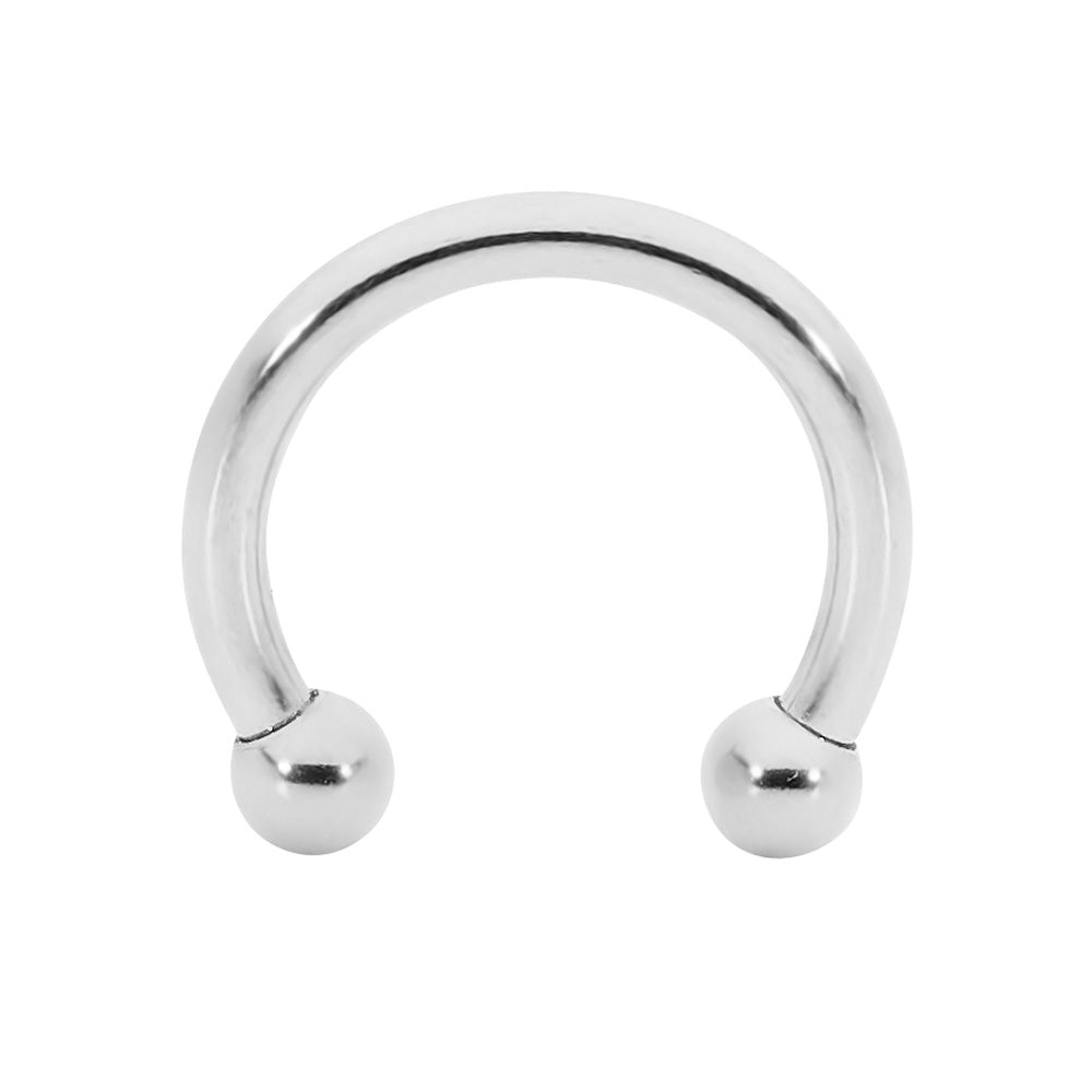 1 Piece Stainless Steel 16G 14G 12G 10G Internally Threaded Circular Barbell Horseshoe Bar Piercing 6mm - 12mm
