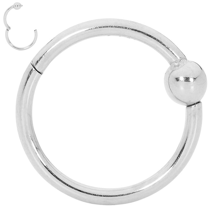 2 Pieces Surgical Steel 20G - 14G Hinged BCR Ball Closure Segment Ring Earrings 6mm - 10mm