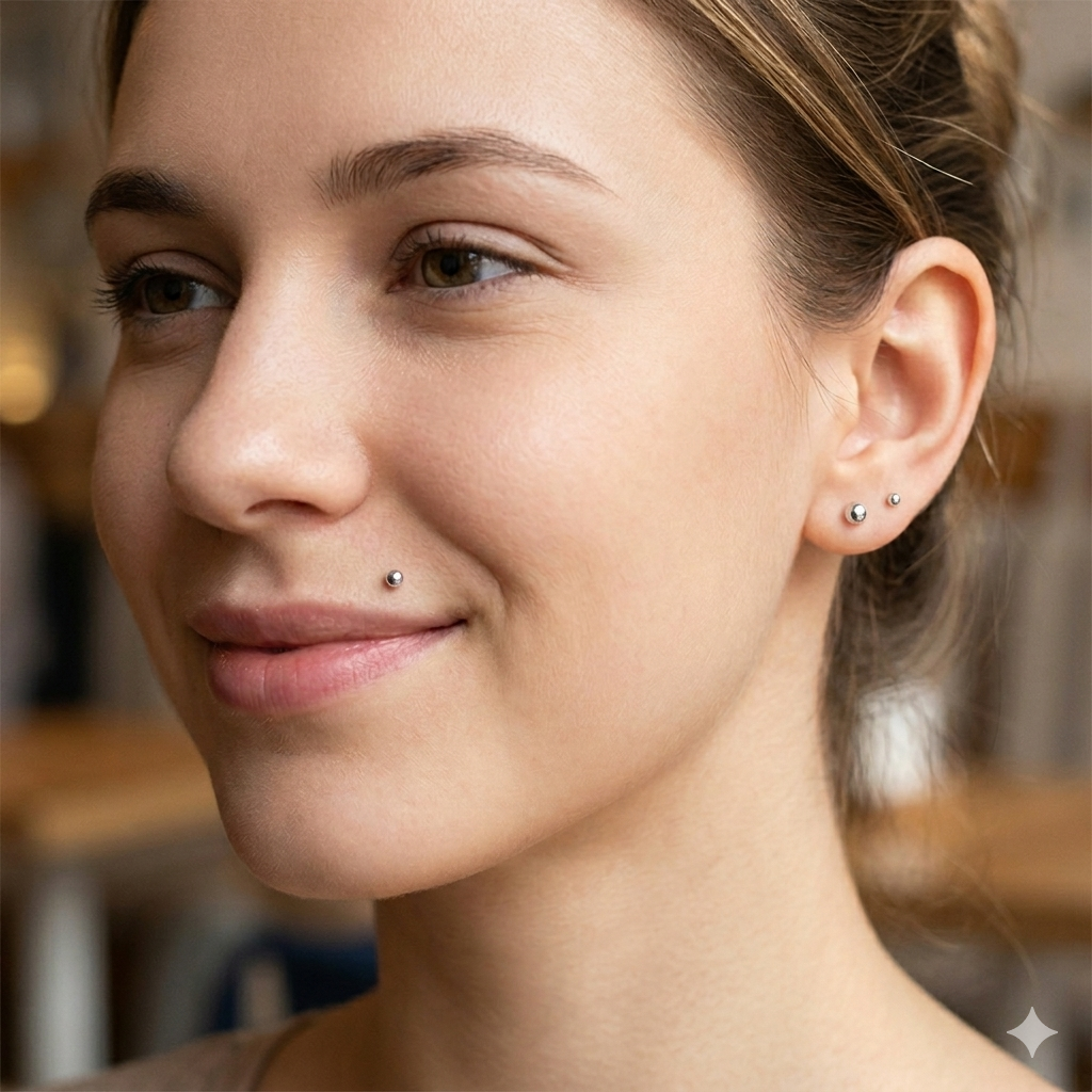 2 Pieces Surgical Steel 18G-14G Ball Labret Tragus Lip Nose Stud Earrings 6mm-12mm