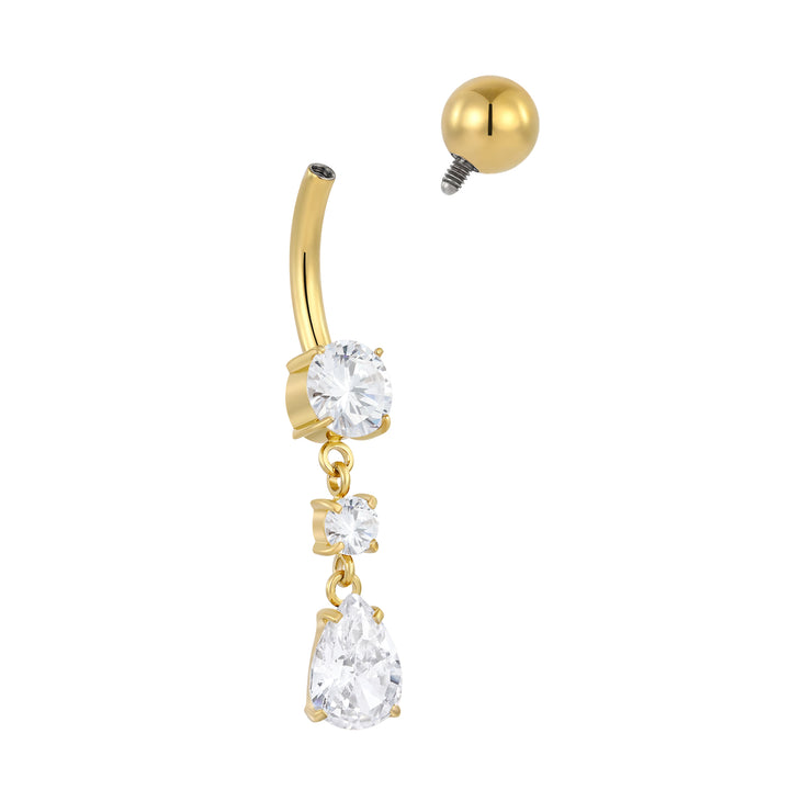 365 SLEEPERS Bauchnabelpiercing aus Titan mit Edelsteinen, G23, mit Innengewinde, 8 mm, 10 mm, 12 mm, 14 mm, 14G