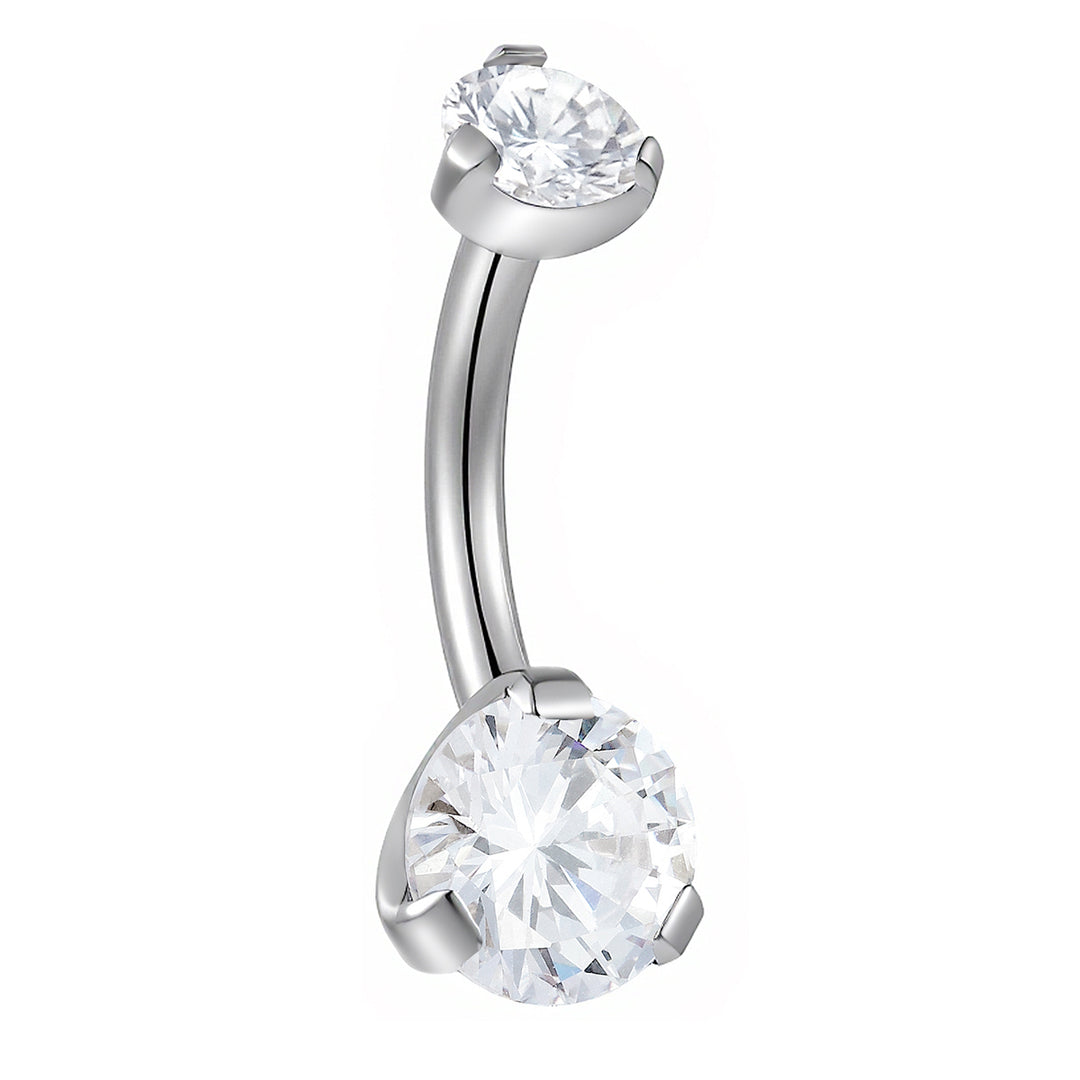 365 SLEEPERS Bauchnabelpiercing aus Titan mit Edelsteinen, G23, mit Innengewinde, 8 mm, 10 mm, 12 mm, 14 mm, 14G