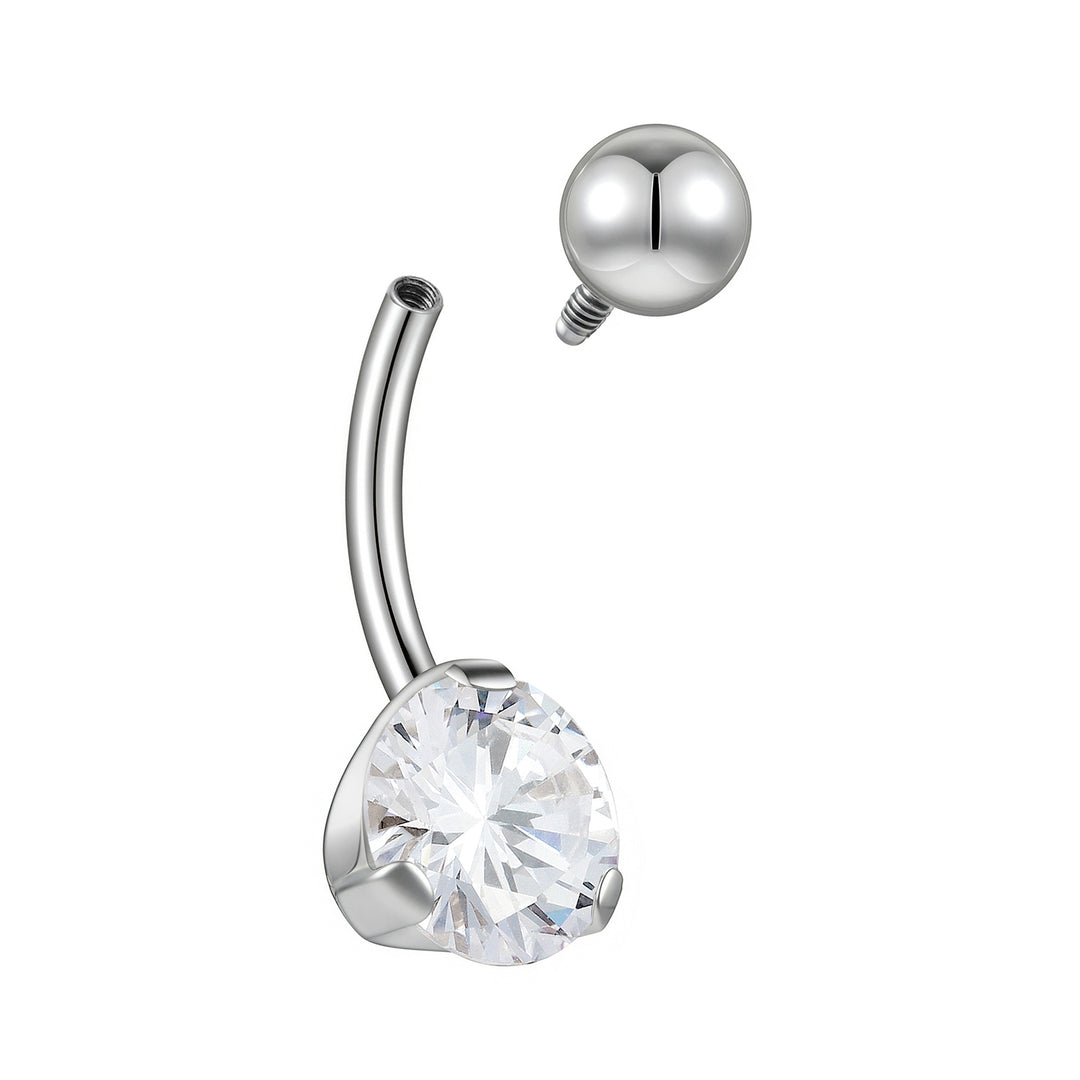 Piercing para ombligo de titanio G23 con gema 365 SLEEPERS, con rosca interna, de 8 mm, 10 mm, 12 mm y 14 mm, 14 g.