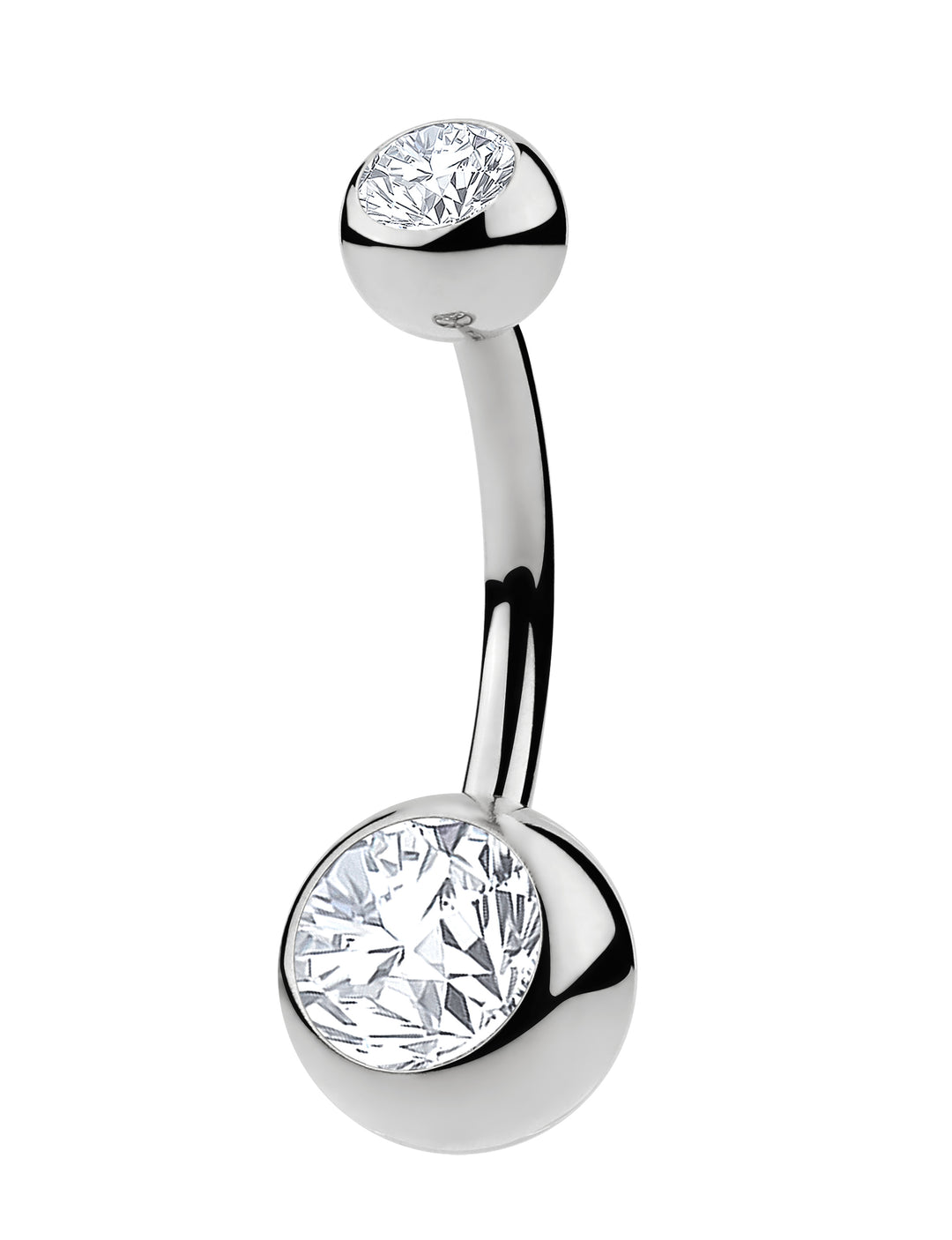 1 Piece G23 Titanium 14G Internally Threaded Gem Belly Button Ring Navel Barbell Piercing 8mm - 14mm