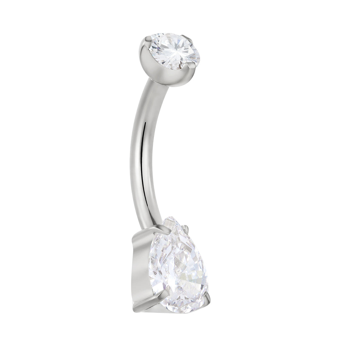 365 SLEEPERS Bauchnabelpiercing aus Titan mit Edelsteinen, G23, mit Innengewinde, 8 mm, 10 mm, 12 mm, 14 mm, 14G