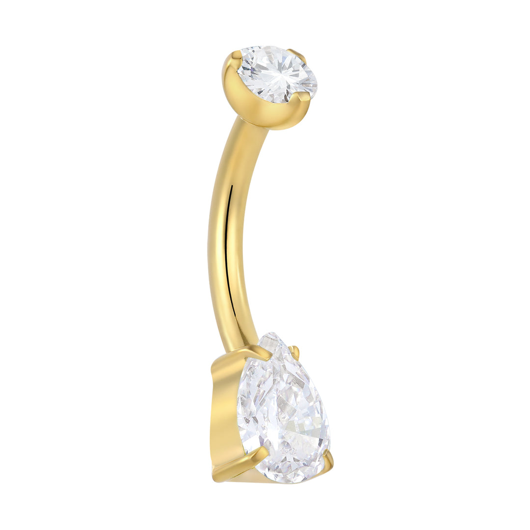 365 SLEEPERS Bauchnabelpiercing aus Titan mit Edelsteinen, G23, mit Innengewinde, 8 mm, 10 mm, 12 mm, 14 mm, 14G