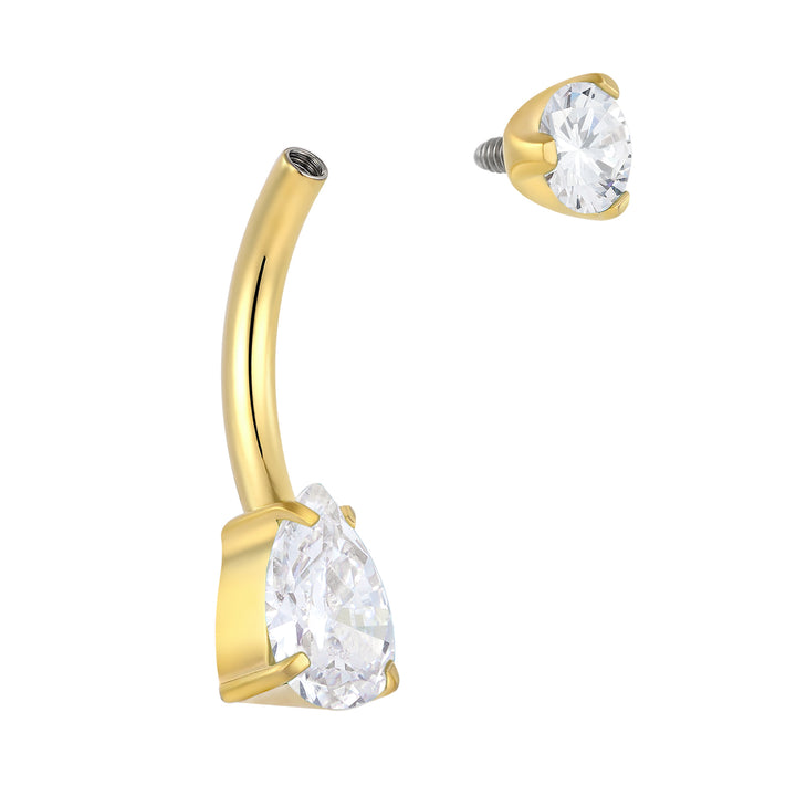 365 SLEEPERS Bauchnabelpiercing aus Titan mit Edelsteinen, G23, mit Innengewinde, 8 mm, 10 mm, 12 mm, 14 mm, 14G