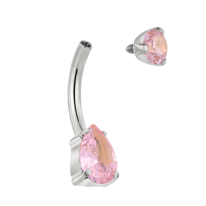 365 SLEEPERS Bauchnabelpiercing aus Titan mit Edelsteinen, G23, mit Innengewinde, 8 mm, 10 mm, 12 mm, 14 mm, 14G