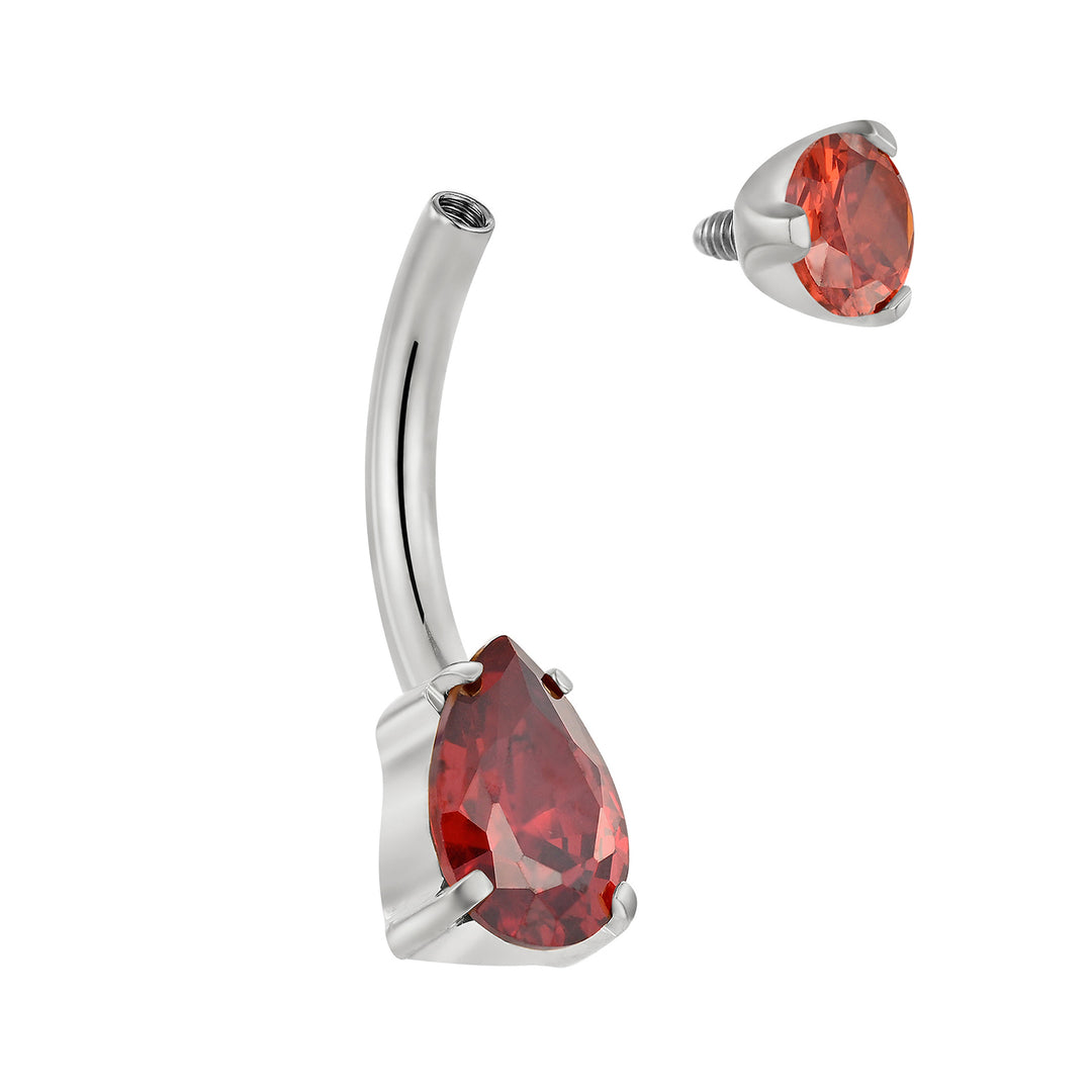 365 SLEEPERS Bauchnabelpiercing aus Titan mit Edelsteinen, G23, mit Innengewinde, 8 mm, 10 mm, 12 mm, 14 mm, 14G