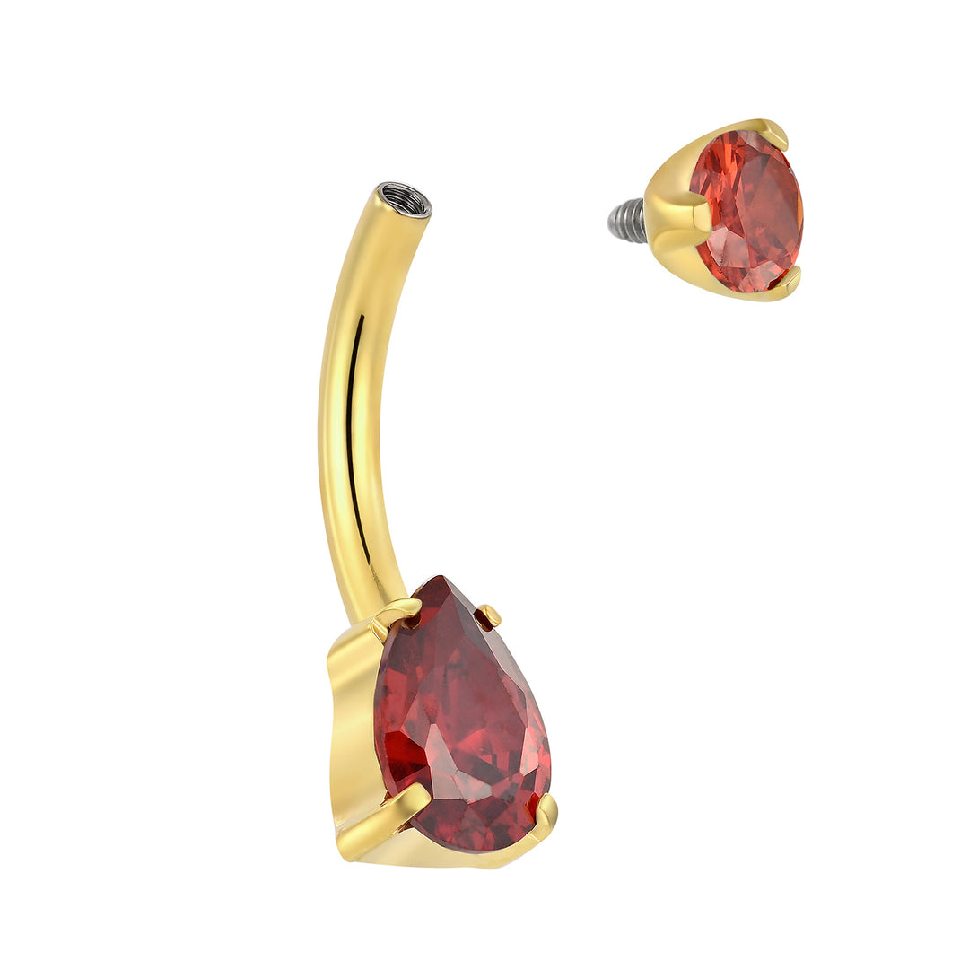 365 SLEEPERS Bauchnabelpiercing aus Titan mit Edelsteinen, G23, mit Innengewinde, 8 mm, 10 mm, 12 mm, 14 mm, 14G